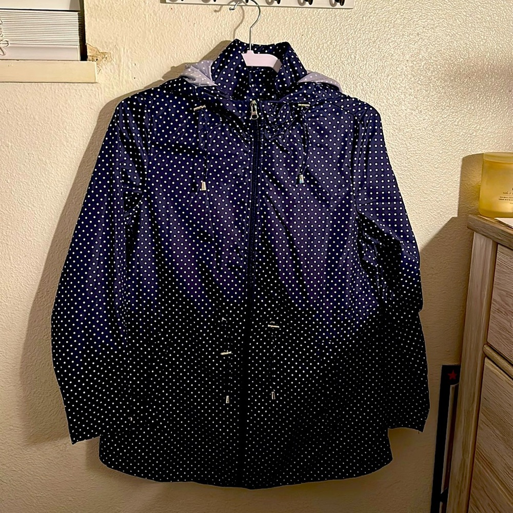 Polka Dot Windbreaker Jacket Jones New York size Small